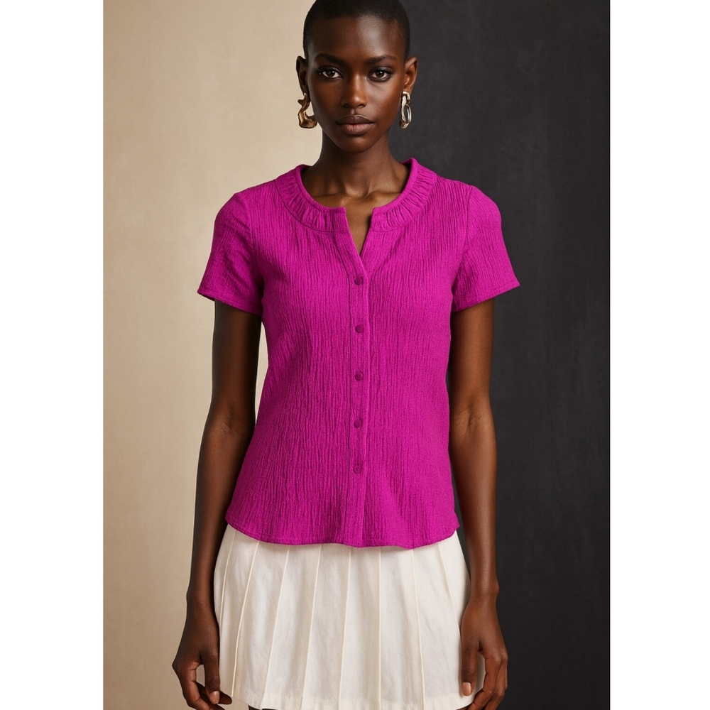 Vintage Christopher & Banks Pink Button-Up Top